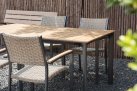 Stół ogrodowy aluminiowy z blatem kompozyto a la teak 160x90 AREZZO krzesła Arezzo technorattan