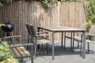 Stół ogrodowy aluminiowy z blatem kompozyto a la teak 160x90 AREZZO krzesła Arezzo technorattan