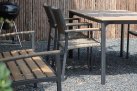 Stół ogrodowy aluminiowy z blatem kompozyto a la teak 160x90 AREZZO krzesła Arezzo technorattan