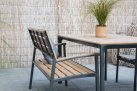 Stół ogrodowy aluminiowy z blatem kompozyto a la teak 160x90 AREZZO krzesła Arezzo technorattan