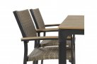 Stół ogrodowy aluminiowy z blatem kompozyto a la teak 160x90 AREZZO krzesła Arezzo technorattan