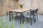 Stół ogrodowy aluminiowy z blatem kompozyto a la teak 160x90 AREZZO krzesła Arezzo tekstylina