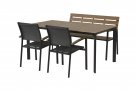 Stół ogrodowy aluminiowy z blatem kompozyto a la teak 160x90 AREZZO krzesła Arezzo tekstylina