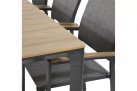 Prostokątny stół ogrodowy aluminiowy antracyt blat kompozyt teak 200x90 AREZZO