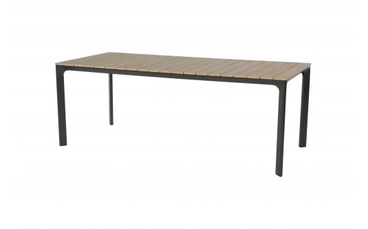 Prostokątny stół ogrodowy aluminiowy antracyt blat kompozyt teak 200x90 AREZZO Prostokątny stół ogrodowy aluminiowy antracyt blat kompozyt teak 200x90 AREZZO