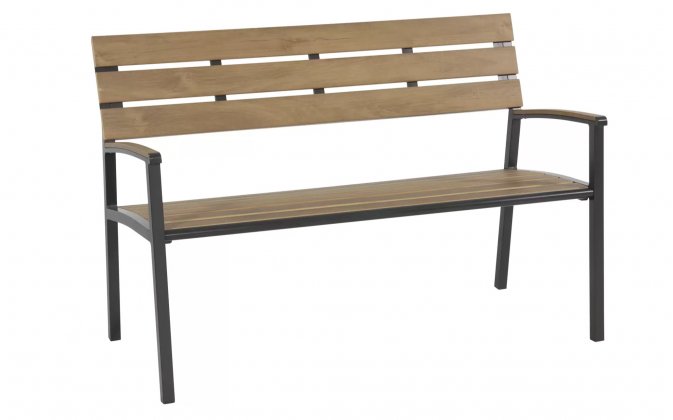 Ławka 120 cm aluminium antracyt siedziska kompozyt AREZZO