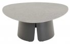 Stolik kawowy ALVA Lesli Living kształ trójkątny zaokraglony aluminium antracyt, blat ceramiczny