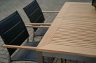 Stół ogroodwy rozkłądany Stal nierdzewna blat teak MARMARIS 152-210