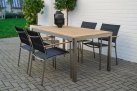 Stół ogroodwy rozkłądany Stal nierdzewna blat teak MARMARIS 152-210
