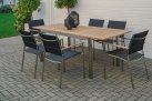 Stół ogroodwy rozkłądany Stal nierdzewna blat teak MARMARIS 152-210