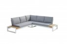 Modułowy narożnik ogrodowy aluminiowy biały teak MATISSE 4SO
