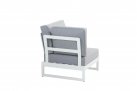 Modułowy narożnik ogrodowy aluminiowy biały teak MATISSE 4SO