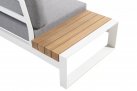 Modułowy narożnik ogrodowy aluminiowy biały teak MATISSE 4SO