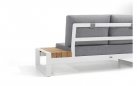 Modułowy narożnik ogrodowy aluminiowy biały teak MATISSE 4SO