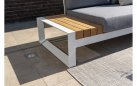 Modułowy narożnik ogrodowy aluminiowy biały teak MATISSE 4SO