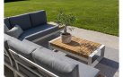 Modułowy narożnik ogrodowy aluminiowy biały teak MATISSE 4SO