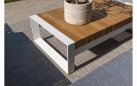 Modułowy narożnik ogrodowy aluminiowy biały teak MATISSE 4SO