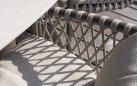 Zestaw stołowy ALLORA brązowobeżowy aluminowy z okragłym stołem d160 blat ceramiczny
