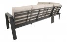 Narożnik ogrodowy ESTORIL aluminiowy 6‑osobowy – aluminium antracyt, poduszki Olefin beżowe