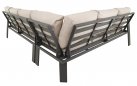 Narożnik ogrodowy ESTORIL aluminiowy 6‑osobowy – aluminium antracyt, poduszki Olefin beżowe