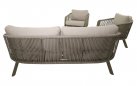 Zestaw ogrodowy TANOA Lesli Living — sofa 3‑osobowa, fotele i stolik, aluminium taupe z liną