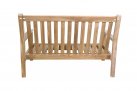 Sofa 2-osobowa z drewna teak z bezowymi poduszkami LOUNG