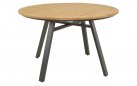 Stół ogrodowy okrągły podstawa aluminiowa blat TEAK MONZA 120 cm 