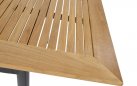 Aluminiowy stół ogrodowy rozkładany z podstawą w kolorze grafitowym i blatem teak MONZA 152-210 cm