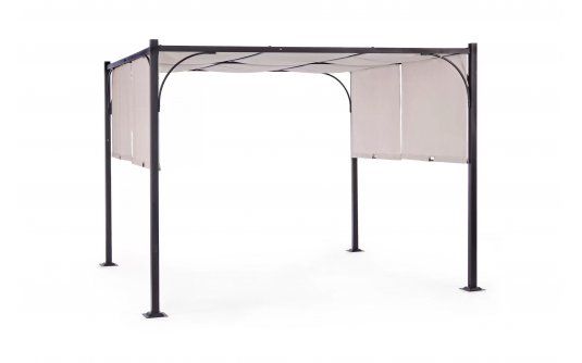 Szare zadaszenie przeciwsłoneczne ogrodowe stalowe SLIDE 3x3 bizzotto Szare zadaszenie przeciwsłoneczne ogrodowe stalowe SLIDE 3x3 bizzotto