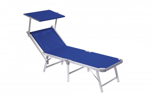 Niebieski leżak aluminiowy plażowy TETUCCIO Niebieski leżak aluminiowy plażowy TETUCCIO