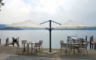 Podwójny parasol ogrodowy 2 czasze 3x3 m aluminium antracyt poszycie kremowego RELONE DOPPPIO