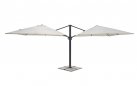 Podwójny parasol ogrodowy 2 czasze 3x3 m aluminium antracyt poszycie kremowego RELONE DOPPPIO