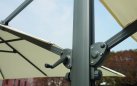 Podwójny parasol ogrodowy 2 czasze 3x3 m aluminium antracyt poszycie kremowego RELONE DOPPPIO