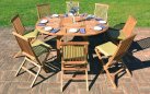 Okrągły stół 120 cm rozkładany teak do długości 170 cm CARAPIA