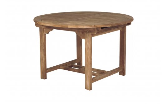 Okrągły stół 120 cm rozkładany teak do długości 170 cm CARAPIA Okrągły stół 120 cm rozkładany teak do długości 170 cm CARAPIA