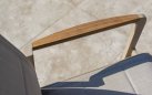 Sztaplowane krzesło ogrdowe beżowe aluminiowe CORTINA 4SO siedzenie tekstylina