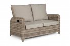 Sofa 2-osobowa z pochylanymi oparicami beżowy technorattan KENT bhizotto