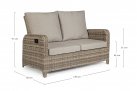 Sofa 2-osobowa z pochylanymi oparicami beżowy technorattan KENT bhizotto