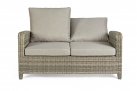 Sofa 2-osobowa z pochylanymi oparicami beżowy technorattan KENT bhizotto