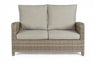 Sofa 2-osobowa z pochylanymi oparicami beżowy technorattan KENT bhizotto
