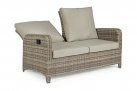 Sofa 2-osobowa z pochylanymi oparicami beżowy technorattan KENT bhizotto