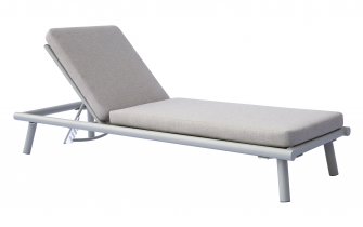Leżak na taras TAORMINA – aluminiowy, poduszka hydrofobowa, beżowy