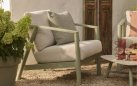 Zestaw balkonowy RANA aluminium poduszki stolik szerokość fotela 85 cm kolor soft green lub beż