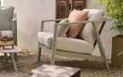 Zestaw balkonowy RANA aluminium poduszki stolik szerokość fotela 85 cm kolor soft green lub beż