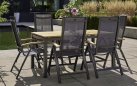 Stół ogrodowy aluminiowy ciemnoszary z blatem teak 160x90 SAONATA Hartman
