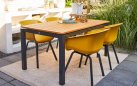 Stół ogrodowy aluminiowy ciemnoszary z blatem teak 160x90 SAONATA Hartman