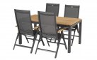 Stół ogrodowy aluminiowy ciemnoszary z blatem teak 160x90 SAONATA Hartman