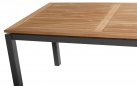 Stół ogrodowy aluminiowy ciemnoszary z blatem teak 160x90 SAONATA Hartman