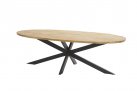 Owalny stół ogrodowy o aluminiowej podstawie i teakowym blacie 240x115 cm PRADO 4so