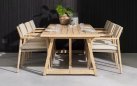 Komplet jadalniany na taras ze szczotkowanego drewna teak JULIA 4SO dla 6 osób